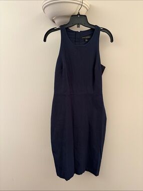 Banana Republic Navy Sleeveless Midi Sheath Dress